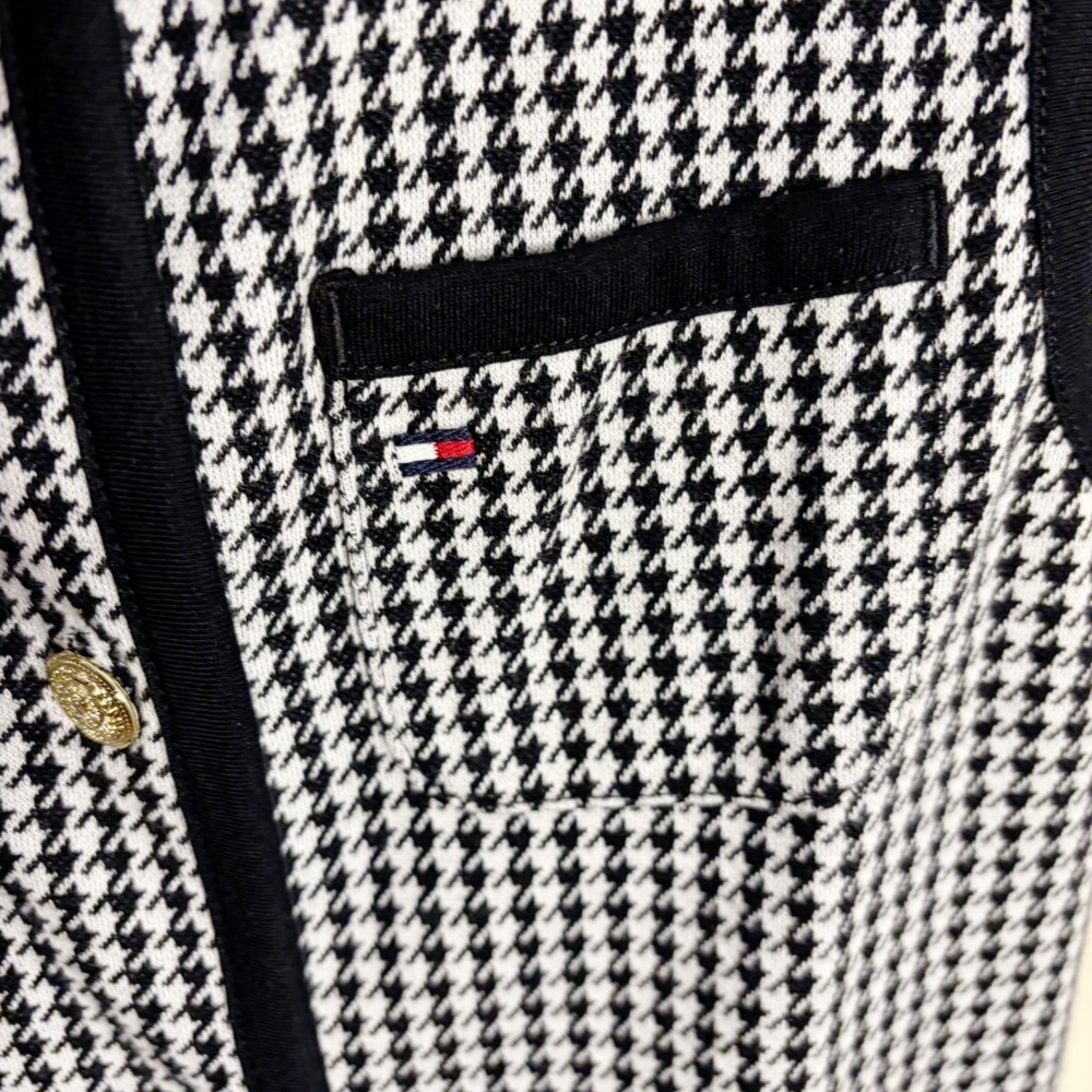 Tommy Hilfiger Dress Girls M 8-10 Black White Houndstooth Button Front Preppy - Picture 5 of 6